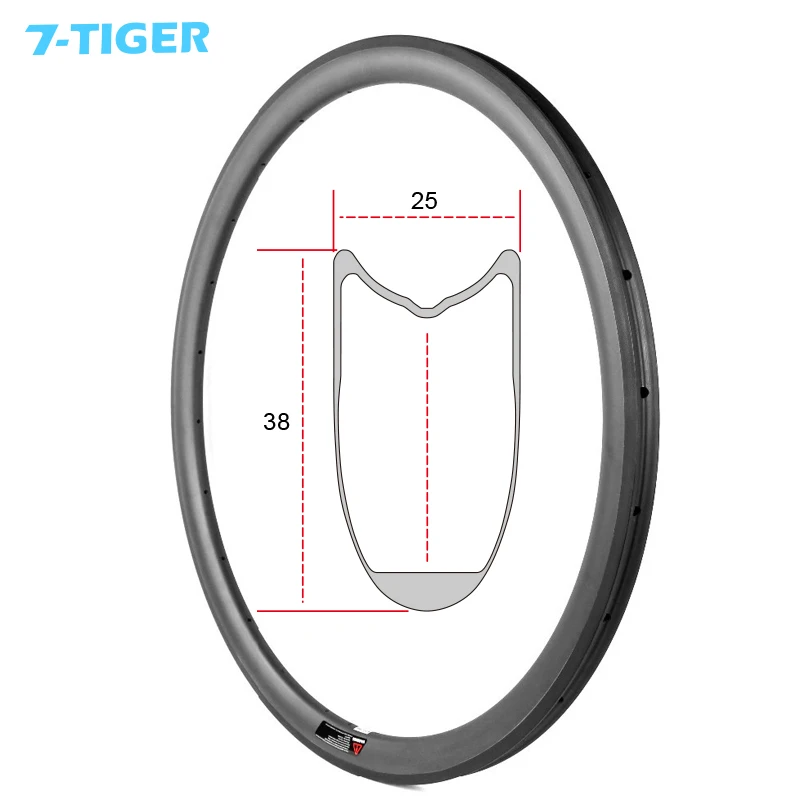 

7-TIGER 700C 25 мм шина из углеродного волокна 38 мм трубчатый обод колеса U-образной формы из углеродного волокна колесные обода дорожных велосипе...