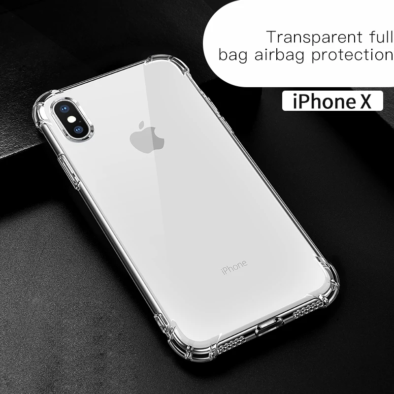 Прозрачный защитный чехол для iPhoneX с комплексной поддержкой воздушной подушки для iPhone5 6 7 8 XR XS MAX Plus Антиударный.