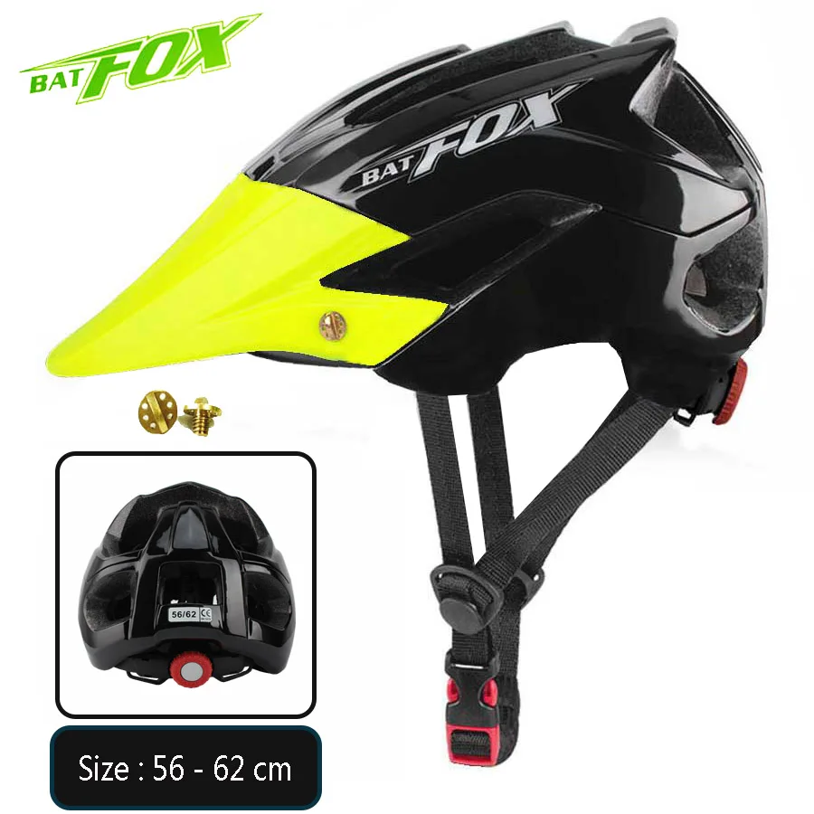 BATFOX велосипедный шлем MTB дорожный велосипед велосипедный шлем красный черный для мужчин и женщин велосипедные шлемы Casco Ciclismo дорожный горный защитный шлем - Цвет: Black Green