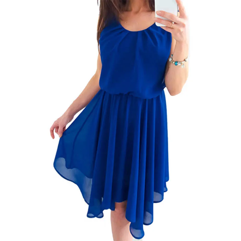 Dresses Summer Dress Chiffon 2018 Plus Size Xxl Boho Bohemian Casual Solid Black Tunic Sundress A-line Women Beach | Женская одежда