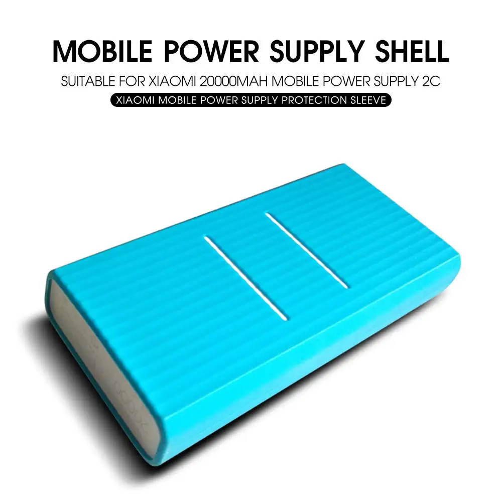 AWINNER Silicone Protector Case Cover Skin Shell for Xiaomi Xiao Mi Xiaomi 20000mAh Power Bank 2C PLM06ZM Powerbank Accessories