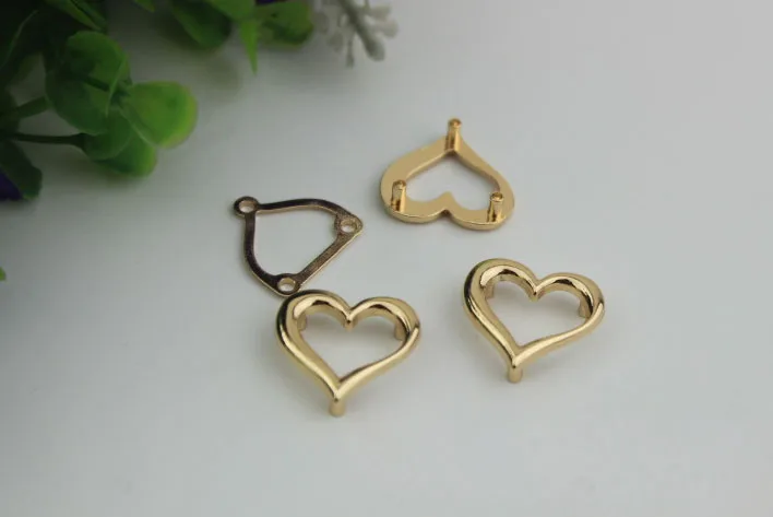 10pcs/lot Luggage hardware accessories pale golden heart decorative buckle shoes bag decoration metal | Багаж и сумки