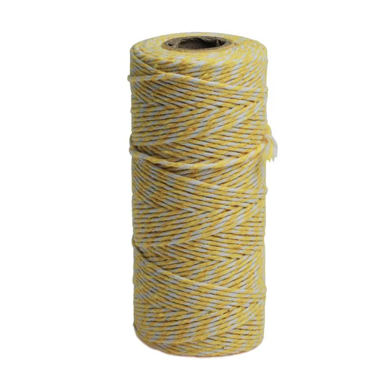 

Bakers Twine-100 Yards/Rool, Cotton Thread Fit Chipboard Hanging Tag, Light Yellow,for jewelry packing-10037850