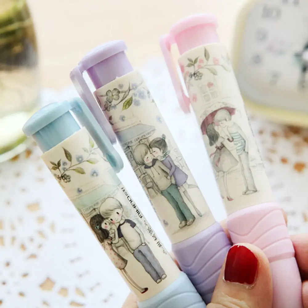 Милый мультяшный ластик автоматический съемный комбинированный канцелярские