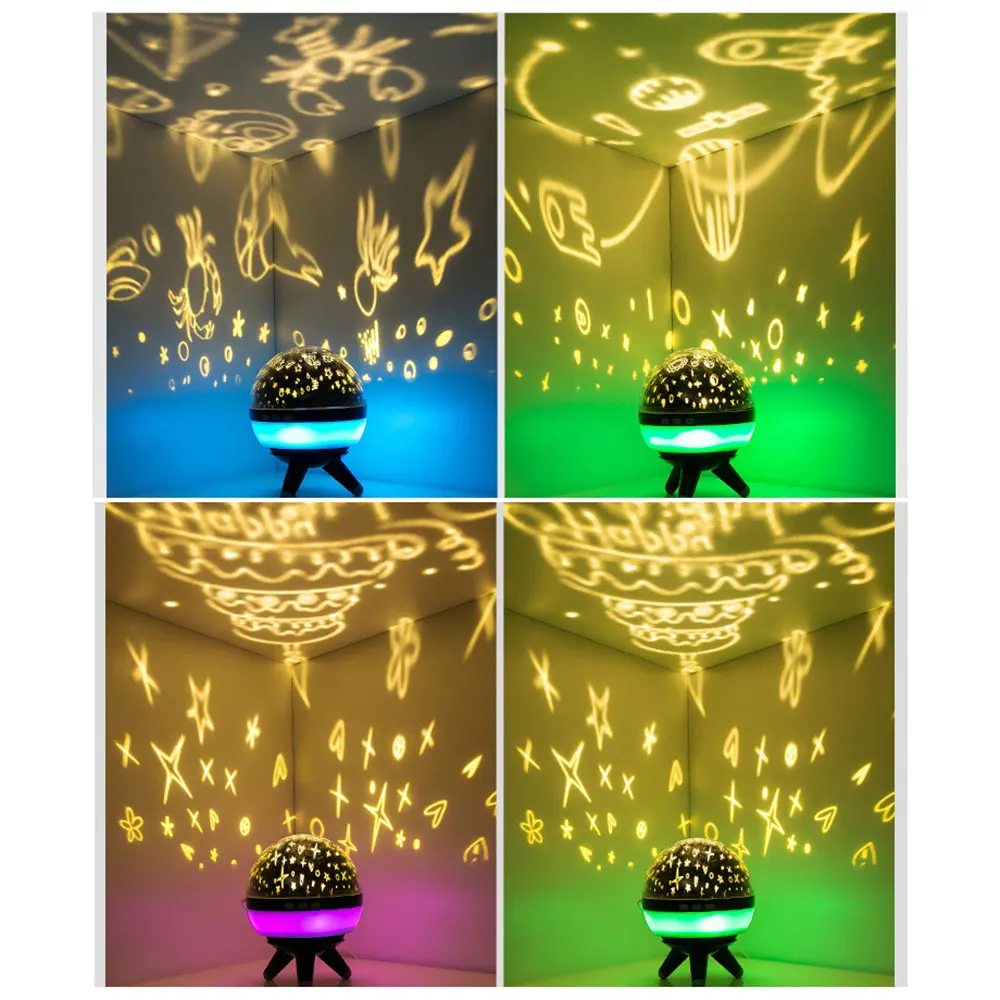 Starry Sky Projector Night Light USB Battery Power LED Luminaria Novelty Lamp Nightlight Illusion for Children Baby | Освещение