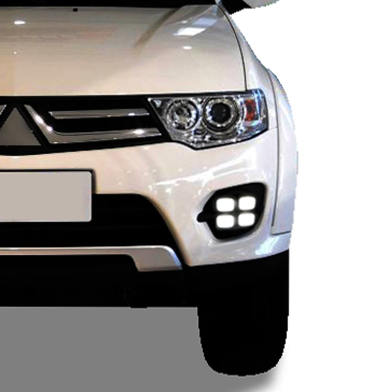 2 шт. супер яркий дневной ходовой свет DRL лампа для Mitsubishi Pajero Sport 2015 2016 4 глаза ABS +