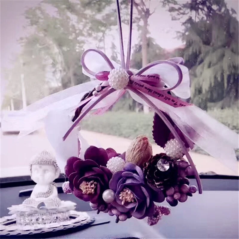 Автомобильный кулон с вечным цветком украшение автомобиля зеркало заднего вида