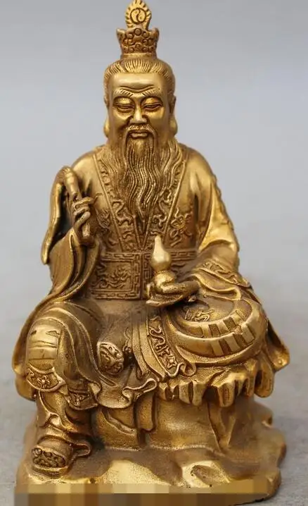 7 &quotКитайский даосизм Латунное сиденье Лотос Властелин Лао цзы Jun priest