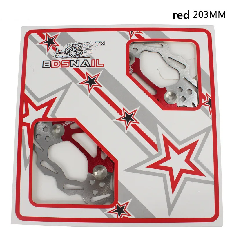 red 203mm 1 шт. тормозной ротор для велосипеда, сильный отвод тепла, плавающий ротор 160 мм 180 мм 203 мм MTB дисковые Тормозные колодки для велосипеда, Сверхлегкий - Цвет: red 203mm