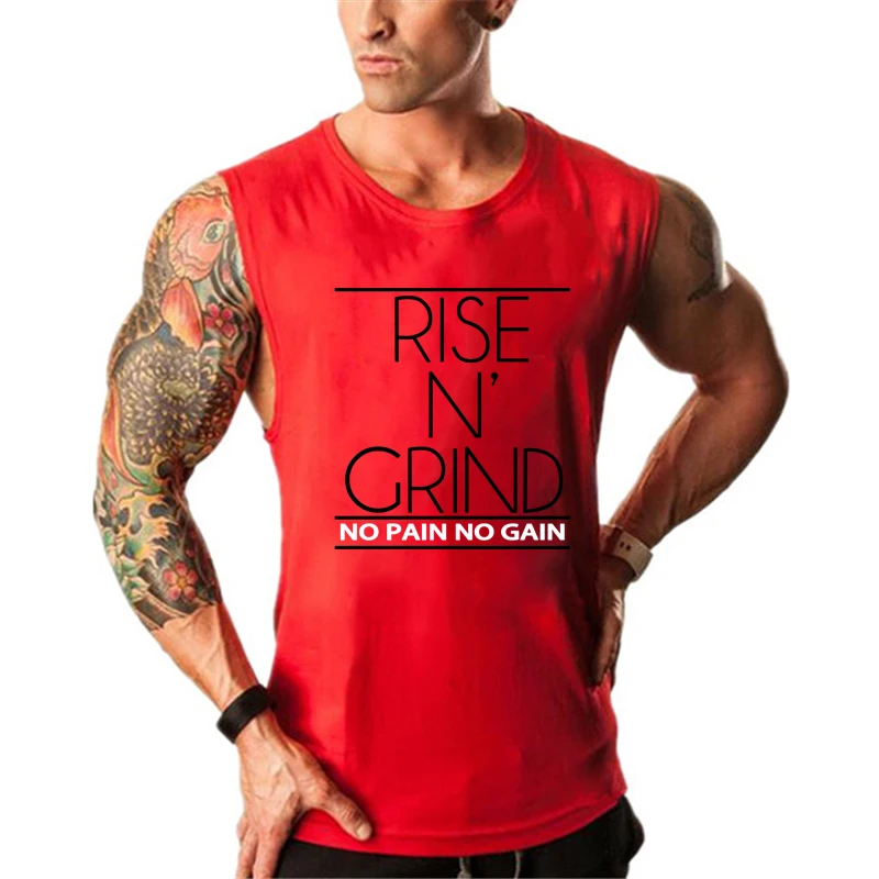 Brand Summer Gym Tank Top Men Cotton Running Vest Muscle Sleeveless Sport T Shirt Fitness Clothing Bodybuilding Stringer Tanktop | Спорт и