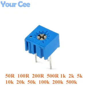 Потенциометр триммера 3362, 10 шт., 3362P, переменный резистор, регулируемое сопротивление 101, 102, 103, 104, 201, 202, 203, 204, 501, 500, 502, 503