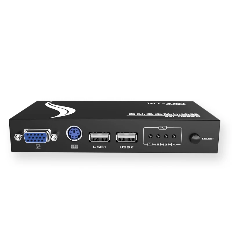 MT-Viki 4-портовый автоматический выключатель VGA USB KVM Hotkey с оригинальными кабелями