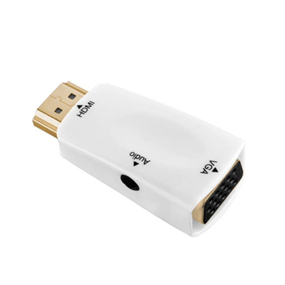 Лучшие предложения 1080P HDMI штекер VGA разъем адаптер видео преобразователь 3 5 мм