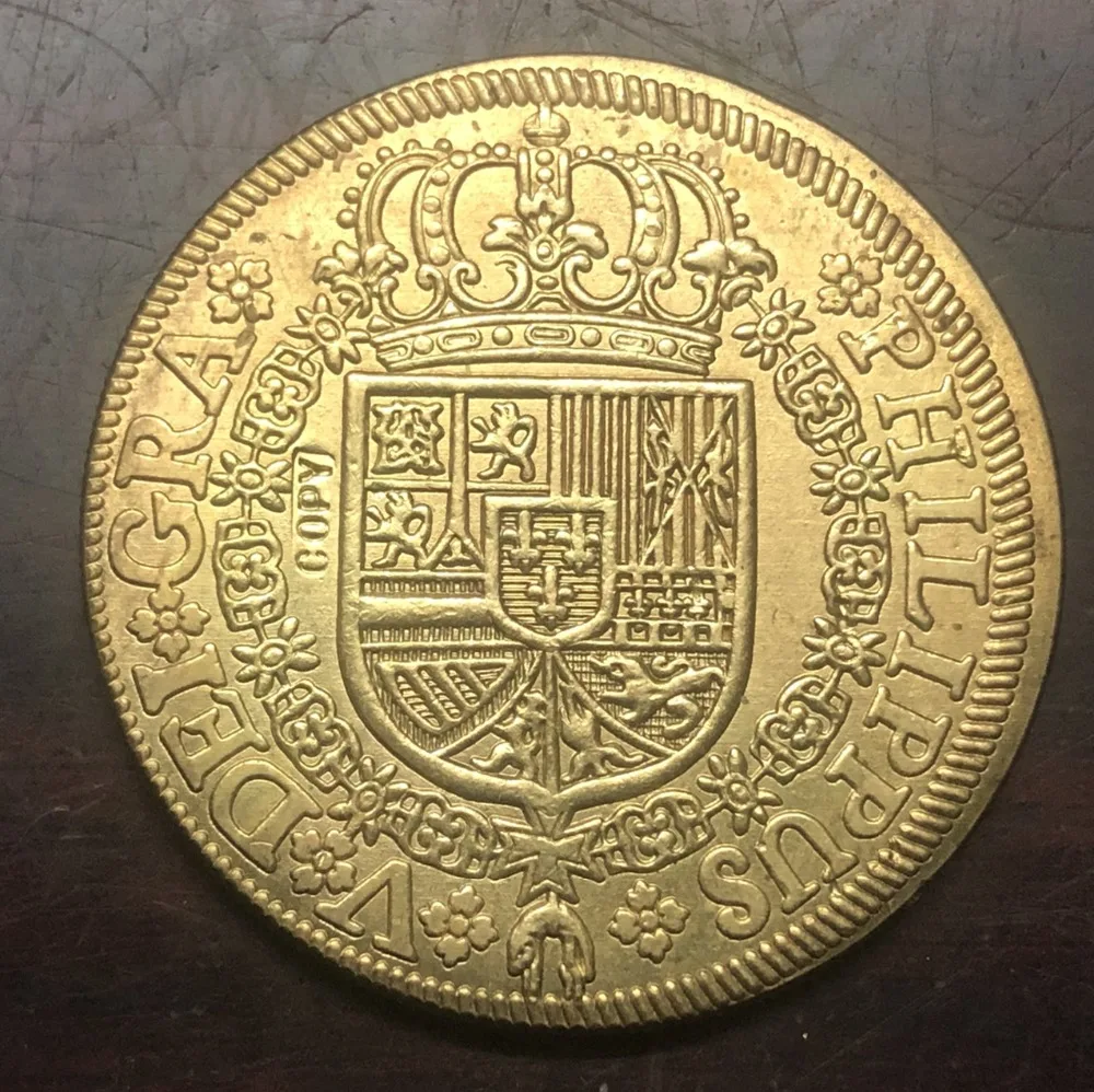 1726 ИСПАНИЯ 8 Escudos-Felipe V Золотая копия монеты