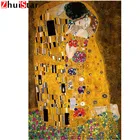 Полноразмерная Алмазная 5D картина для творчества, Густав Климт, вышивка поцелуй, вышивка крестиком, стразы мозаичная декоративная картина XY1