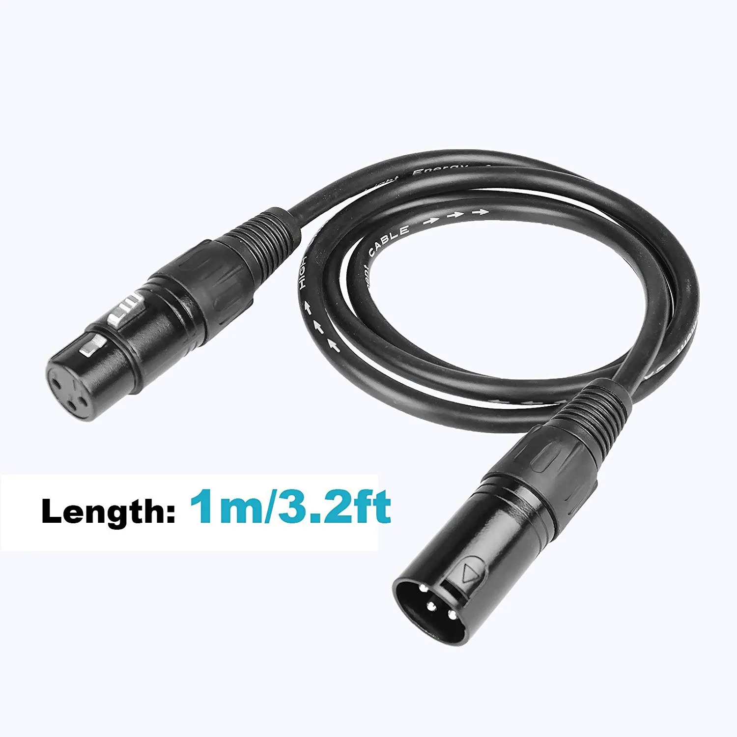 8 pcs DMX Cable 3.2feet/1m 3-Pin Signal XLR Connection DMX512 Stage Light Wire Male to Female | Lighting Effect