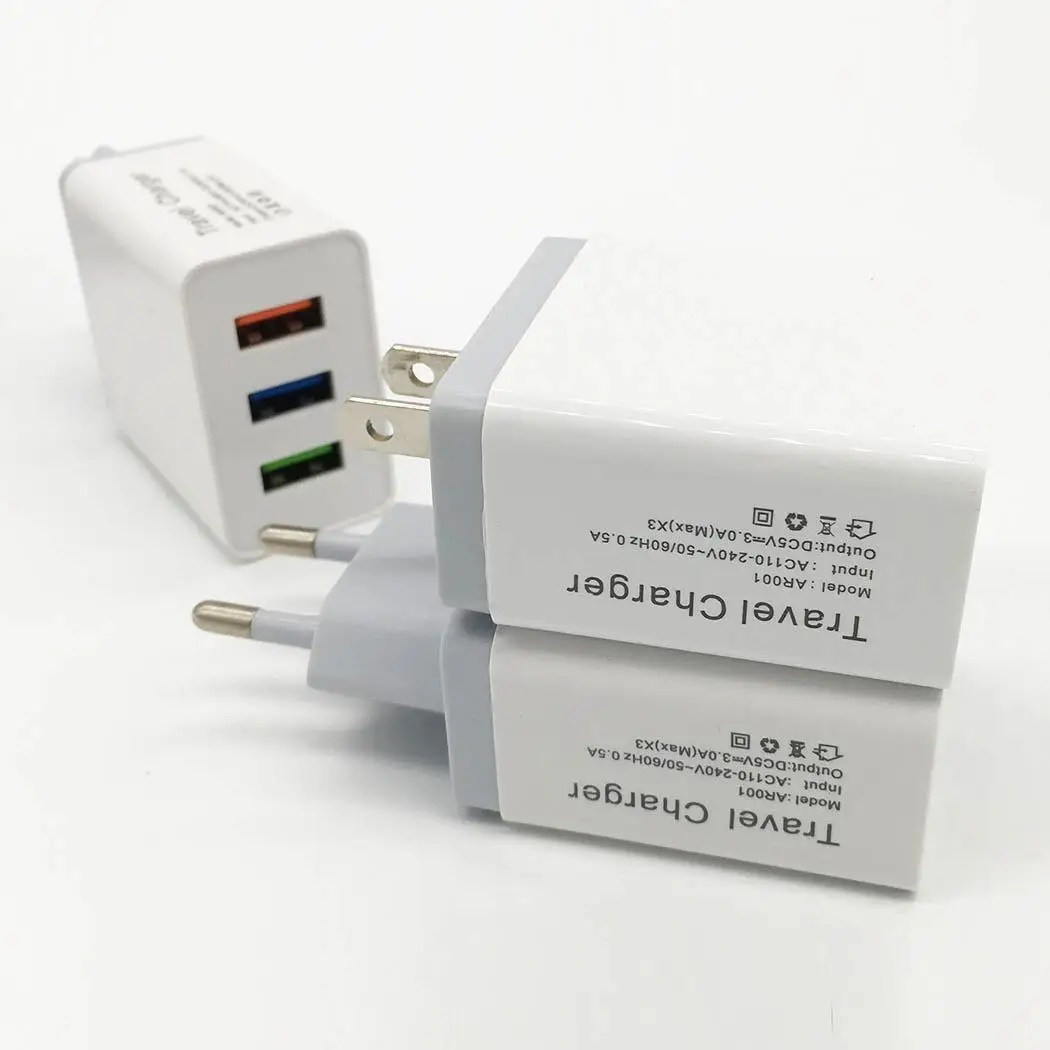 3 USB зарядная головка для мобильного телефона 5V2. 4A адаптер США 43g EU 2400 (mA)