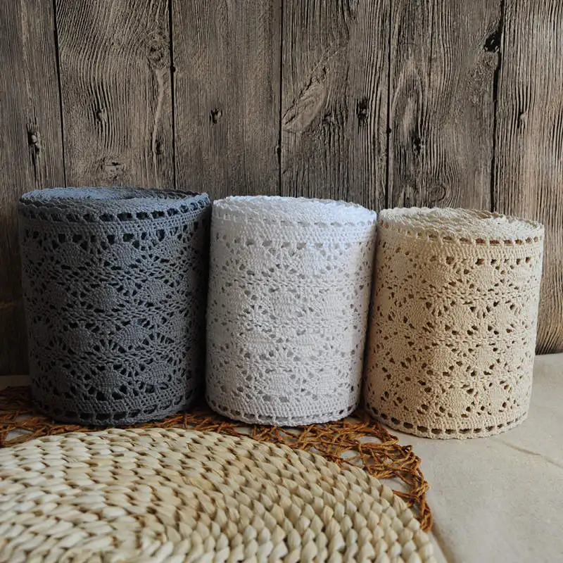 

New 100% cotton thread thicken lace trims 15cm wide, 2meters/lot Cotton lace trim diy shoes waist accessories X392