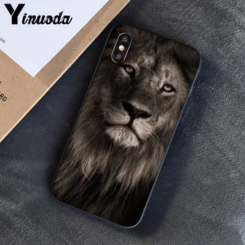 A5 Yinuoda Lion tiger Модный милый животный черный чехол для телефона чехол для Apple iPhone 8 7 6 6S Plus X XS MAX 5 5S SE XR чехлы - Цвет: A5
