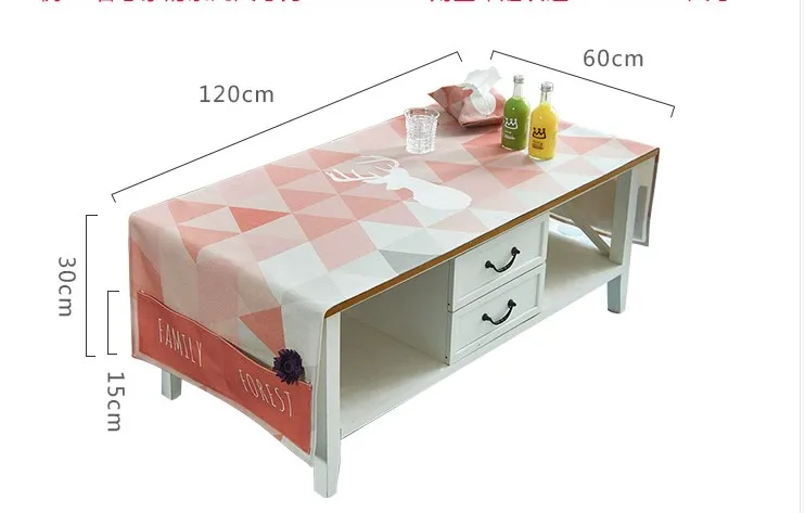 New Nordic home art modern minimalist cotton& linen fresh rectangular table cloth living room TV cabinet coffee table FG1124