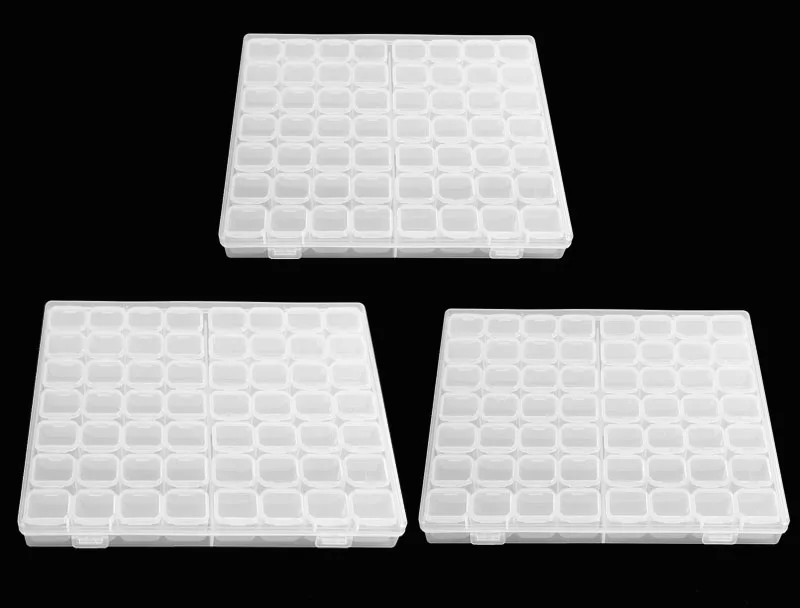 white 3pcs 56 слотов для украшения ногтей коробка для хранения мелких предметов серьги бусины аксессуары для ювелирных изделий чехол для хранения органайзер Инструменты для вышивки картин со стразами - Цвет: white 3pcs