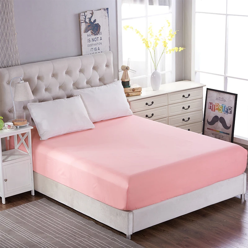 Лидер продаж 1 шт. однотонная простыня на резинке постельное белье наволочки Twin
