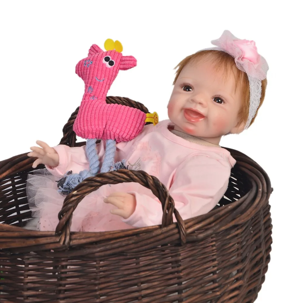 55 см Силиконовая Кукла Reborn Girl игрушки для новорожденных 22 дюйма ручная работа