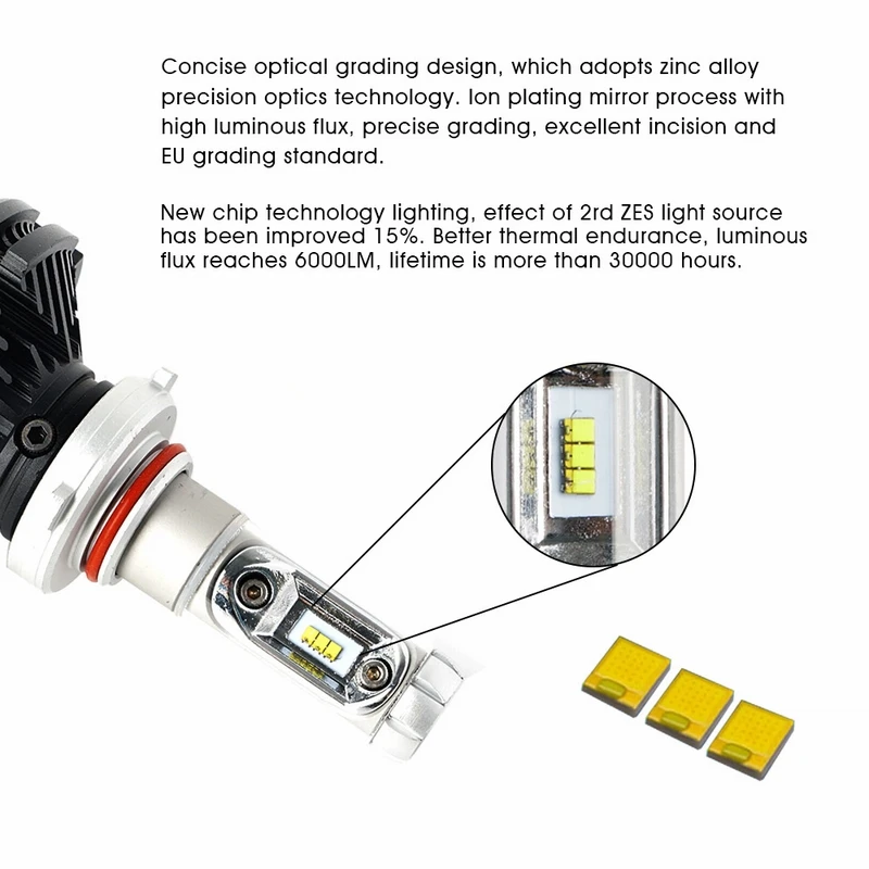 PAMPSEE 2 шт. 9005 HB3 9006 HB4 H11 H4 H7 Led H1 Автомобильная фара 50 Вт 6000LM IP67 Лампа все в одном CSP