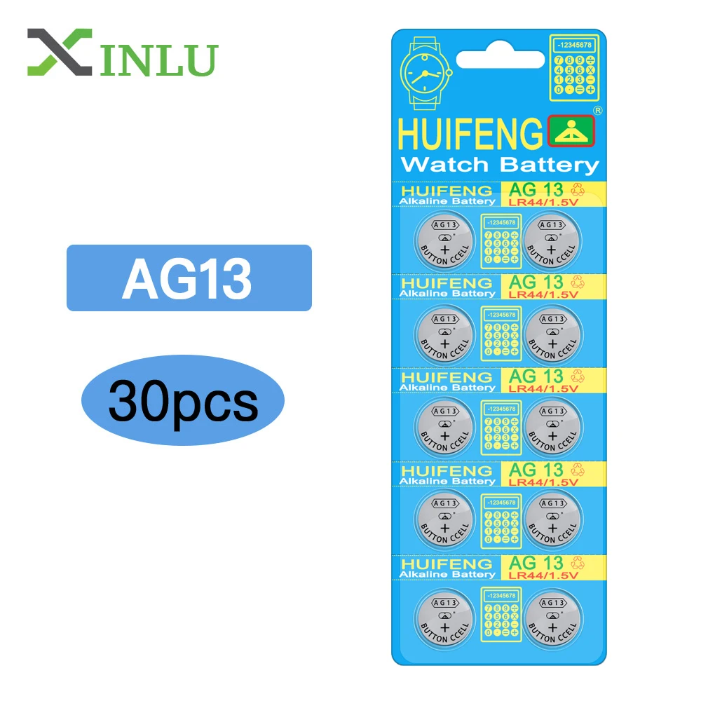 Батарейка AG13 LR44 для игрушек 1 партия/30 шт. 5 в часовая батарейка SR44 LR1154 S1154 357A A76 357