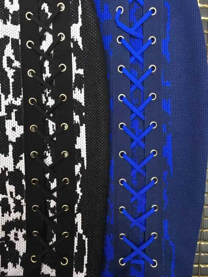 

Women Summer white blue v neck black Hollow Out Celebrity Evening Party 2018 New Long Sleeve Vestido Bodycon Club Bandage Dress