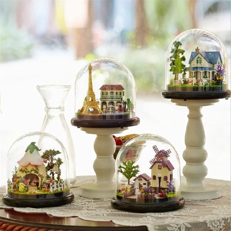 

Cute Families House DIY Kawaii Around The World Music Box Glass Balls Crafts for Children Toys for Kids Juguetes Brinquedos