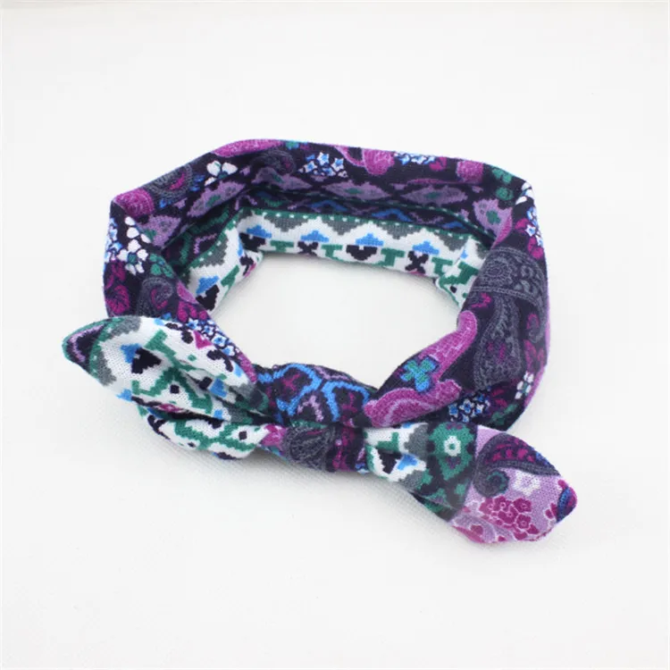 Повязка на голову с бантом для маленьких девочек эластичная вязаная хлопковая