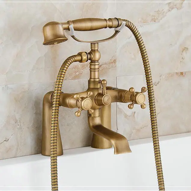 Бесплатная доставка античный набор для ванной комнаты с одной ручкой и настенным