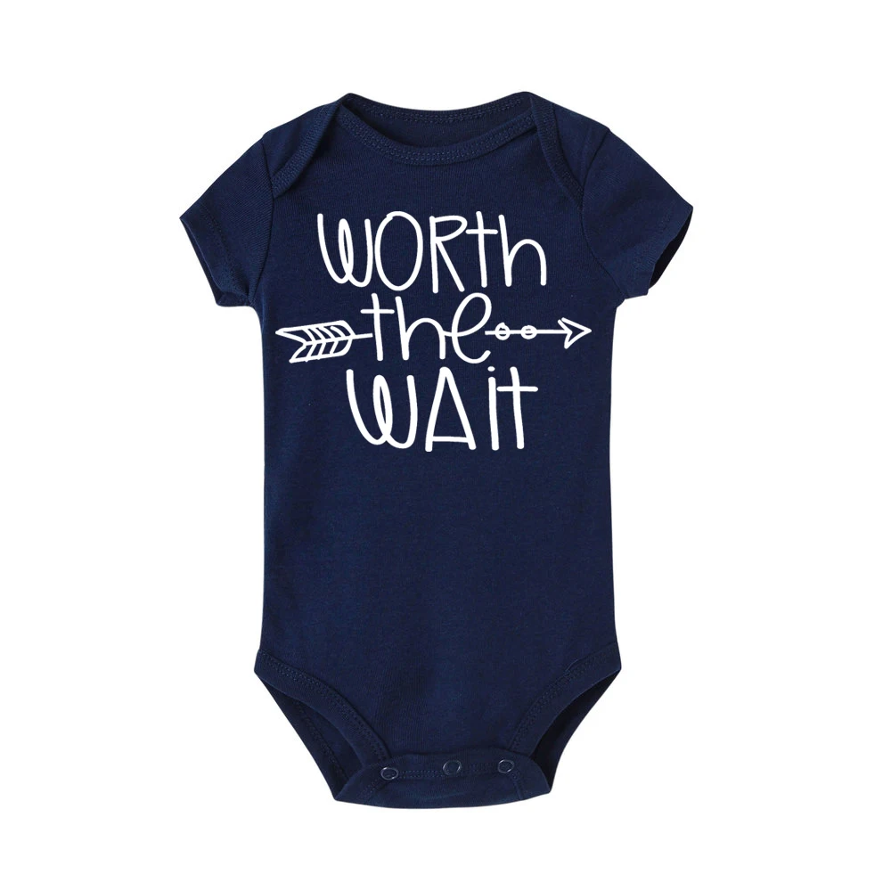 Одежда для маленьких мальчиков и девочек с надписью Worth the wait roupa de bebe комбинезоны