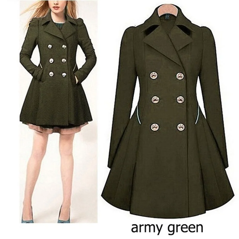

Zogaa Brand Plus Size trench coat women Autumn Women's Double breasted Warm Windbreaker Causal Long ladies trench coat femme