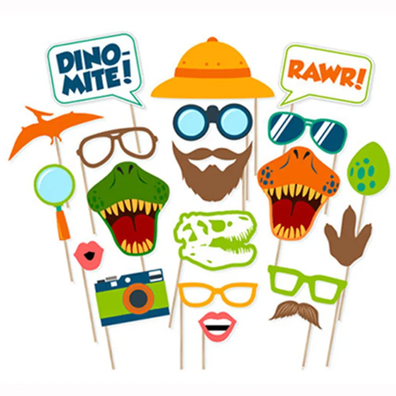 20 штук в виде динозавра Реквизит для фотокамер С капюшоном с изображением &quotсделай сам&quot Наборы Happy День