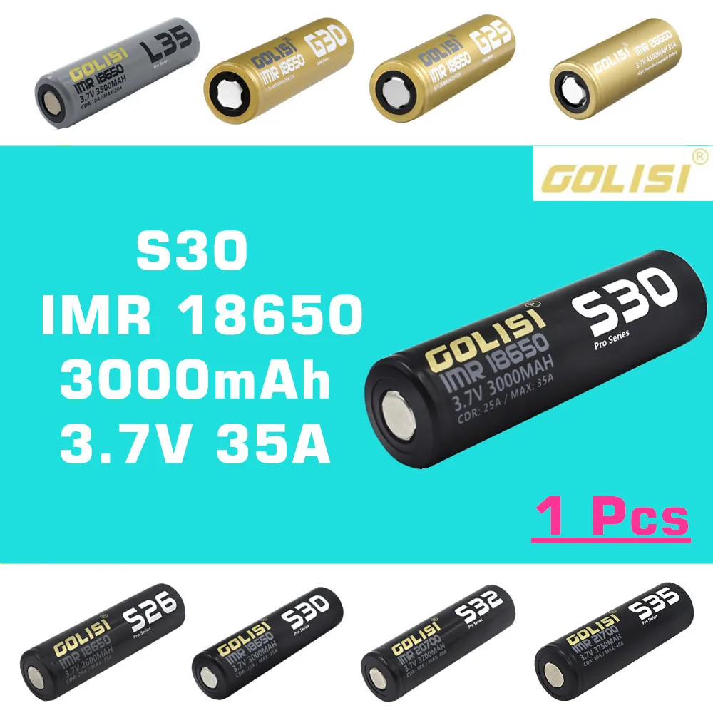 Аккумулятор GOLISI S30 IMR 18650 3000 мАч 3 7 В CDR 25A MAX 35A перезаряжаемый аккумулятор для вейпа