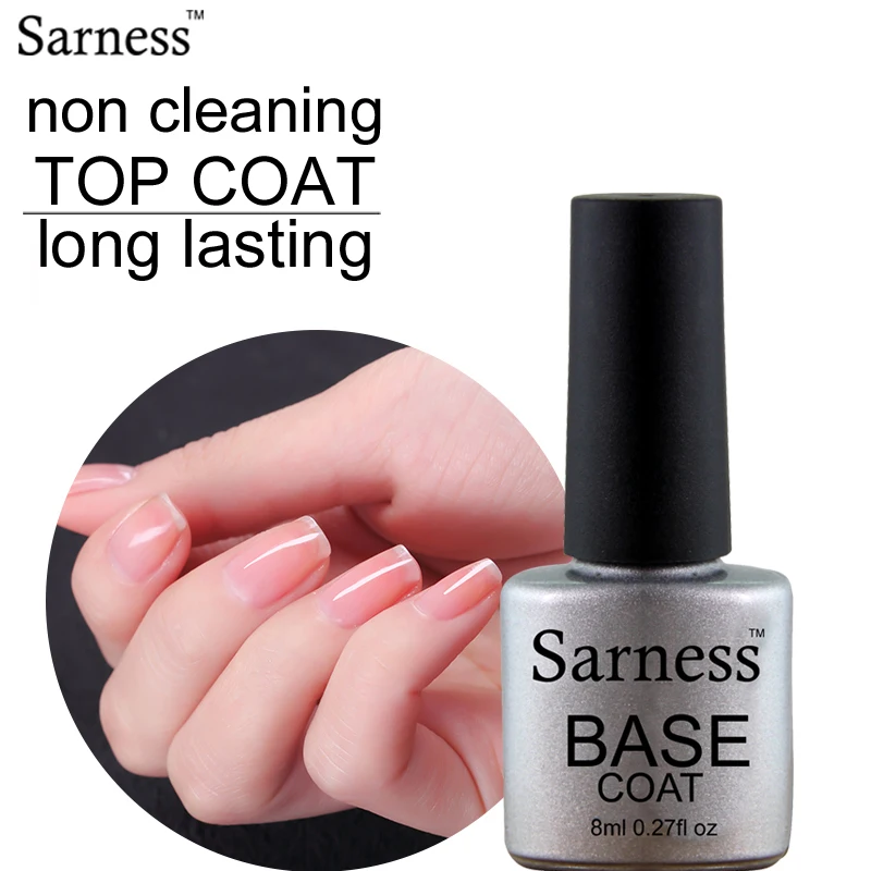 Sarness 1 шт./лот УФ гель лак для ногтей Top базовый слой блеск Лаки Набор Блестящий