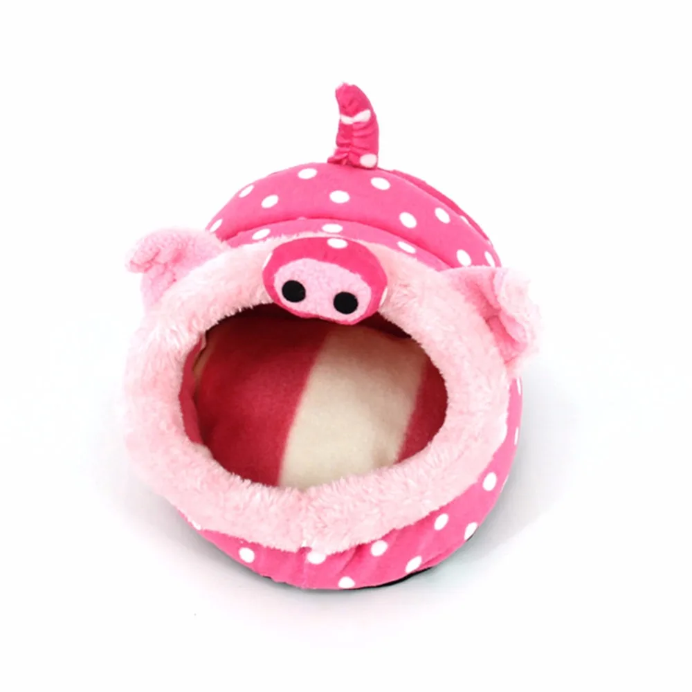 

2 Sizes Giraffe Pig Elk Shape Small Pet House Soft Fleece Rabbit Hamster Sleeping Bed Bag Winter Warm Puppy Dog Cat Pets Cage
