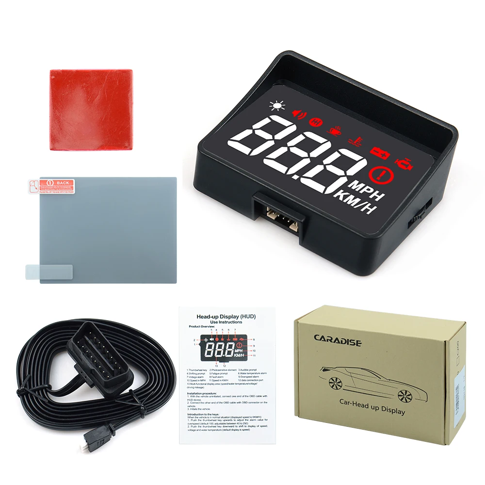 Лучший A100S с блендой лобовое стекло проектор OBD2 II EUOBD HUD Дисплей превышение