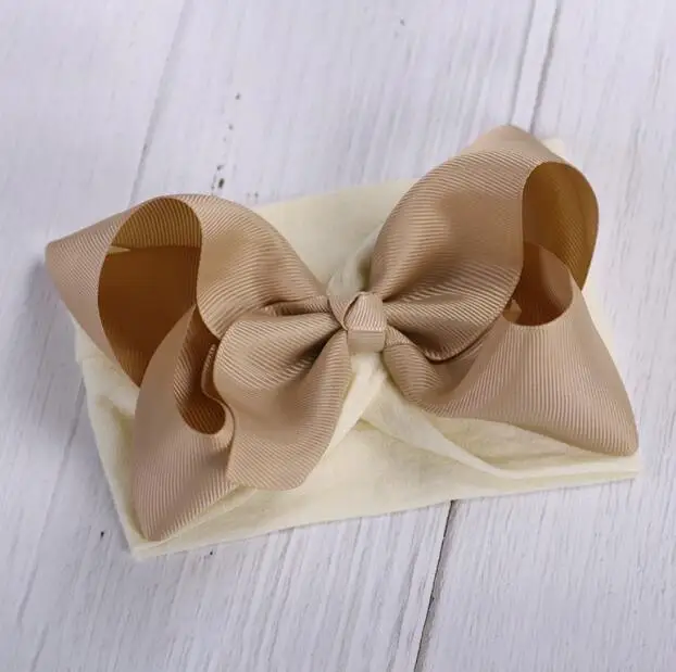 24 Широкая нейлоновая повязка на голову с бантиком 5 дюймов с бантиком нейлоновые турбины на голову обертывания для девочек головные уборы аксессуары для волос - Цвет: 24