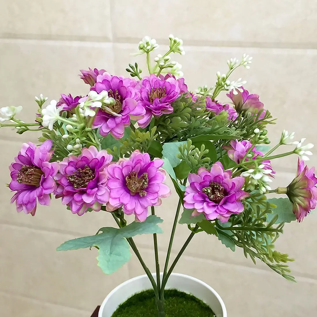 Flores Artificiales Para Decoracion Hogar 5 вилок 15 цветов искусственная ромашка цветы для вечеринки