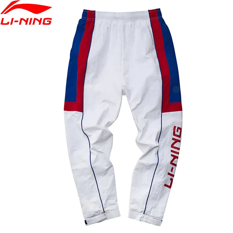 Li-Ning мужские PFW трендовые китайские LI-NING спортивные штаны с подкладкой из нейлона и полиэстера, удобные спортивные брюки AKXP021 MKY497