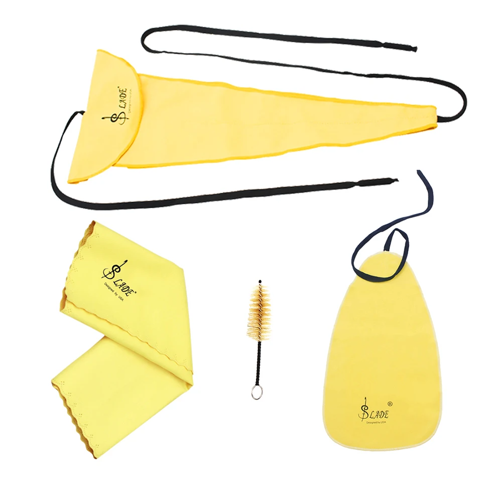 Saxophone Cleaning Care Kit 3pcs Cleaning Cloth + Mouthpiece Brush Musical Instrument Maintenance Tool