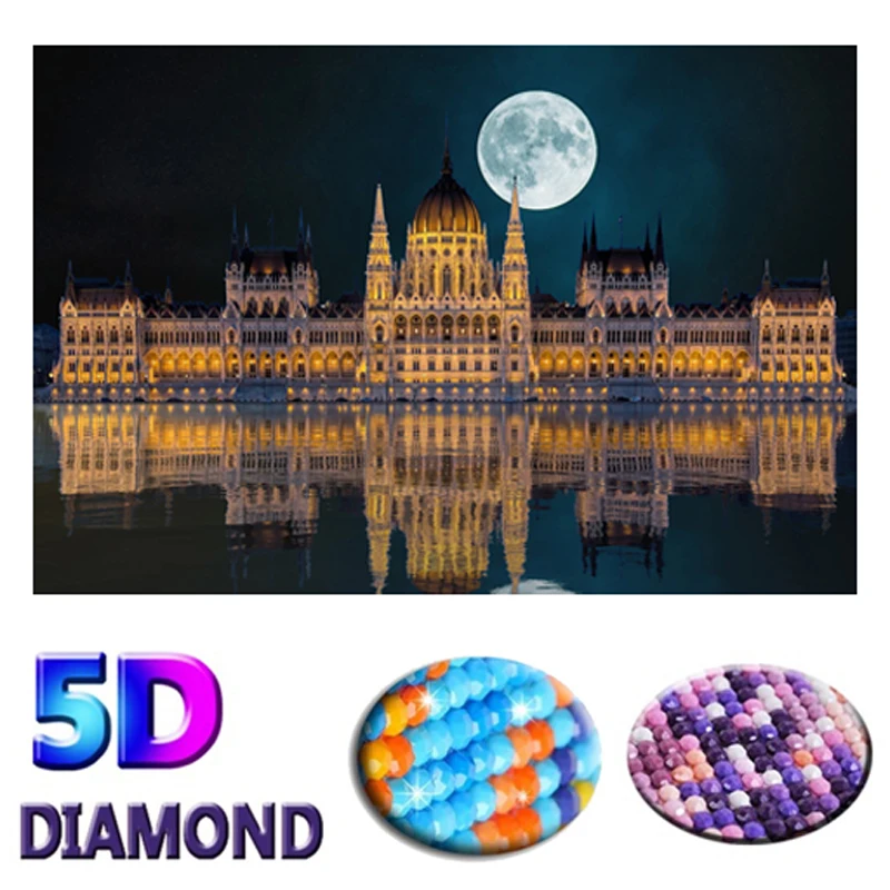 Полностью круглое сверло 5D DIY Алмазная картина &quotперевернутое отражение в