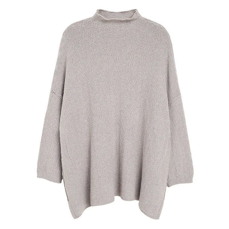 2020 Half-high Turtleneck Knitted Sweater Women Casual Pullover Female Elegant Autumn Winter Jumper Black/Green/Gray M010 | Женская