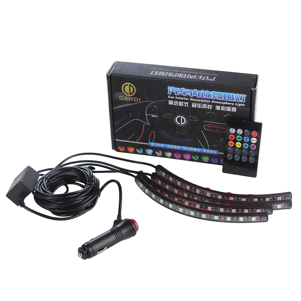 4 шт. автомобильный RGB светодиодный светильник 16 цветов Стайлинг декоративные