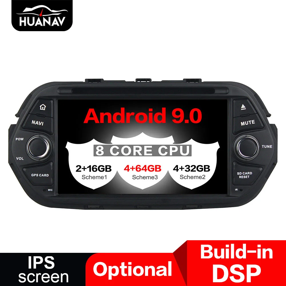 DSP Android 9 0 CD DVD плеер GPS навигация для Fiat 500 EGEA 2016 2017 + авто мультимедийный магнитофон