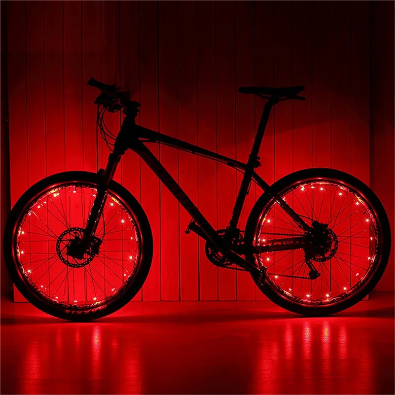 WEST BIKING 1 шт. MTB велосипеда 2,2 м светодиодный колесный велосипед спица светильник Хот Вилс Водонепроницаемый зарядка через usb Bicicleta светодиодный ось велосипеда светильник - Цвет: Red