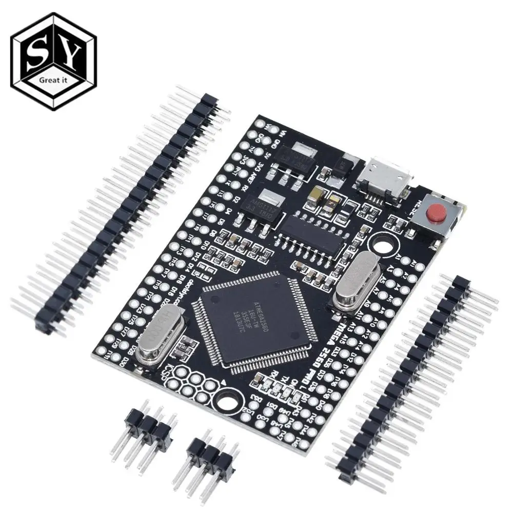 1 шт. Great IT Mega 2560 PRO MINI 5 В (вшивка) CH340G с штырьками совместимыми arduino 2560|Интегральные